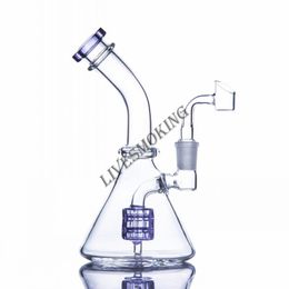 purple hookahs recycler beaker bong oil rigs glass bong bent neck water pipe bongs water bong showerhead perc inline 14mm joint banger