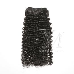 VMAE Indian 100 Virgin Human Hair 200g 3B 11A Natural Colors Clip Ins Hair Curly Extension Fashionable Soft