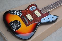 Factory Custom Left Handed Sunburst Electric Guitar with red Tortoise Pickguard,Rosewood Fretboard,22 frets,Can be Customized
