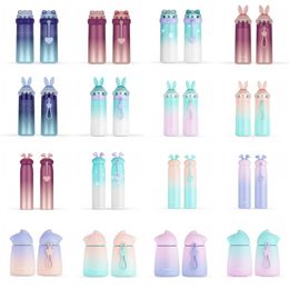 Rabbit Cap Vacuum Bottles Stainless Steel Student Lovers Sport Water Bottle Girl Insulated Vacuum Mug with Rope