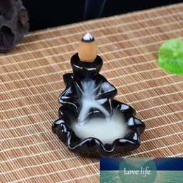 Creative Ceramic Incense Base Smoke Backflow Burner Lotus Petals Censer Tower Burners Lotus Cone I Holder