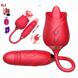 NXY Vibrators Dropshipping Penis Sex Toys for Rose with Dildo Tongue Vibrator Women 0208