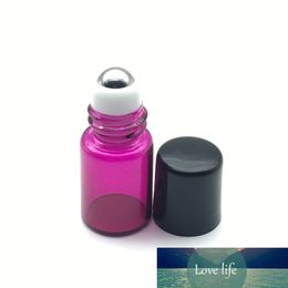 3pcs 2ml Refillable Roll on Rose-red Glass Bottles for Essential Oil Roller Perfume Mini Bottle Fast Shipping