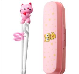 Children Training Antiskid Chopsticks Portable Learning Baby Food Supplement Dining Tableware Feeding Cartoon jlliUw carshop2006