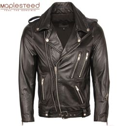 Motorcycle Leather Jacket Men Genuine Leather Jackets 100% Cowhide Sheepskin Moto Biker Leather Jacket Man Skin Coat Autumn M353 201116
