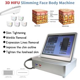 Newest 3D HIFU face lifting body slimming wrinkle removal machine with 8 cartridges for skin tightening