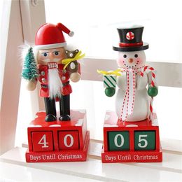 Nutcracker Puppet Advent Calendars Christmas Decorations Ornaments Wooden Figures Toy Countdown Calendars New Year Date Reminder 201127