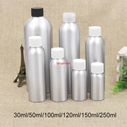 30ml 50ml 100ml 120ml 150ml 250ml Silver Aluminum Bottle Empty Cosmetic Water Toners Packaging Metal Containersgood qualtity