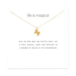 Choker Necklaces with Card Gold Silver Pendant Necklace For Fashion women Jewelry LIFE IS MAGICAL