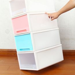 27x18x10cm Plastic Storage Box Drawer Type Underwear Bra Socks Tie Organizer Divider Boxes Closet Without Cover Storage Box Y200628