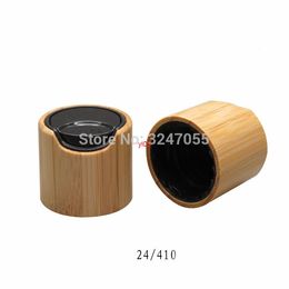 24/410 Bamboo Diac Top Caps for Cosmetic Bottles, Black Pressed Lid Beauty Makeup Bottle, Cover Accessorieshigh qualtity