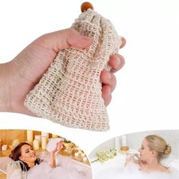 Natural Sisal Soap Bag Blister Mesh Foaming Net Fast-foaming Soft Comfortable Soap Pouch Skin Care Tool