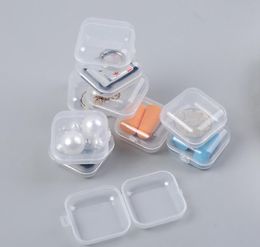 -Quadratische leere Mini Klare Kunststoff Lagerbehälter Box Fall mit Deckeln Kleine Box Schmuck Ohrstöpsel Jllhos FFShop2001