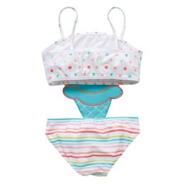 ew 2019 cute ice cream Kids Swimwear One-piece Girls Swimsuit Kids Swim Suits Girls Bikini Kids Bathing Suits Child Sets Beachwear 478 K2