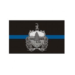 Vermont State Flag Thin Blue Line Flag 3x5 FT Police Banner 90x150cm Festival Gift 100D Polyester Indoor Outdoor Printed Flag