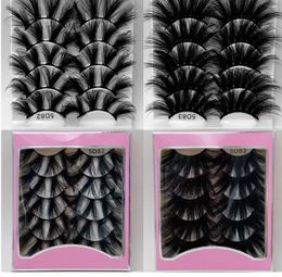 SF shipping 5 Pair/ Pack Fluffy Lashes 25mm 3d Mink Lashes Long Thick Natural False Eyelashes Wholesale Lashes Vendors Makeup Mink Eyelashes