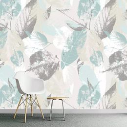 Wallpapers Drop Custom 3D Wallpaper Roll Nordic Modern Leaves Leaf Petals TV Wall Non-woven Waterproof Covering Mural1