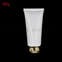 50pc 60g empty white lotion plastic soft tube for cosmetic skin care cream packaging,squeeze container bottles with screw cap