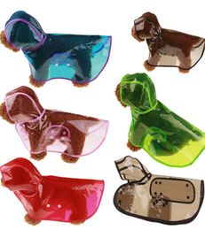 Transparent Puppy Rainwear Universal Dog Apparel Waterproof Dogs Clothes For Summer Spring Hooded Pet Rain Coat 8 Styles LXL535