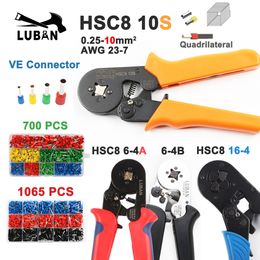 HSC8 6-4B 6-4A mini clamp tool crimping plier 0.25-6mm2 terminals crimping tools multitools hands quadrilateral needle terminals Y200321