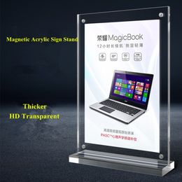 acrylic counter display stands Australia - A6 100*150mm Double Sided Clear Acrylic Menu Upright Holder Plastic Sign Holder Message Desktop Counter Poster Display Stand