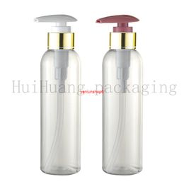 120ml 150ml clear screw gold pump plastic bottle for personal care packaging dispenser empty shampoo lotion PET soap pumpgood package