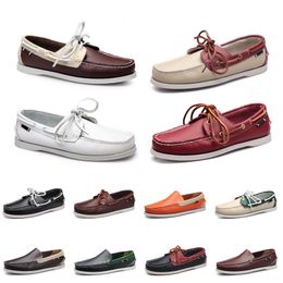 homens sapatos casuais mocassins sapatilhas de couro inferior corte baixo clássico multicorlor branco branco gráfico gráfico