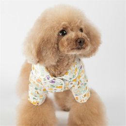 Printed Pets Sleepwear Indoor Fashion Soft Touch Pet Cotton Shirts Summer Latest Design Bulldog Schnauzer Clothes