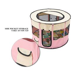 Outdoors Dog Cat House For Small Large Dogs Breathable Portable Dog Tent Foldable Dogs House Round Pet Playpen LJ201203