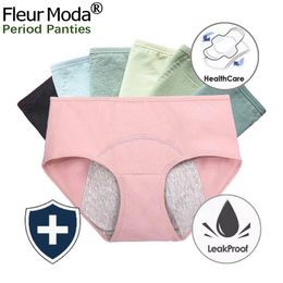 5Pcs Lot Menstrual Physiological Panties Women Cotton Leak Proof Briefs Underwear Ma'am Period Underpants Sexy Lingerie 201112789