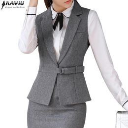 Spring Summer Women Suit Work Wear Business Formal Slim Vest Office Ladies Plus Size Uniforms 200923