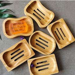 Bamboo Soap Dishes drain rack hotel home no punching boxes custom logo Environmental protection material Simple style