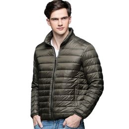 New Autumn Winter Man Duck Down Jacket Ultra Light Thin Plus Size Spring Jackets Men Stand Collar Outerwear Coat 201223