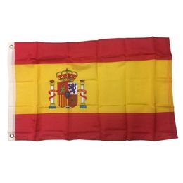 Spain Flag High Quality 3x5 FT 90x150cm Flags Festival Party Gift 100D Polyester Indoor Outdoor Printed Flags Banners