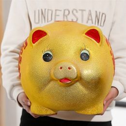 Cute Pig Piggy Money Boxes Luxury Childrens Money Bank Creative Large Safe Caja Dinero Seguridad Plastic Big Money Box BA60XXG LJ201212