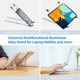 Aluminum Laptop Stand Computer Notebook Holder Home Office Vertical Portable Angle Foldable Adjustable For Mobile Phones Flat PC Laptops