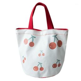 Storage Bags Summer INS Canvas Bag Water Bucket Cute Handbag Box Moisture Small Lunch School Home Accessories Decor