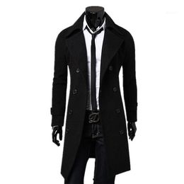 Men's Trench Coats Wholesale- 2021 Fashion Coat Men Long Suit Wool Overcoat Outerwear1