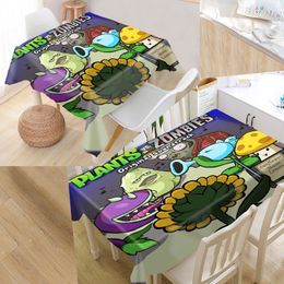 Plant VS Zombie Table Cover Printing Waterproof Tablecloth More Size Tablecloths Kitchen Wedding Hotel Decoration T200708