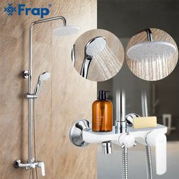 Frap Bath Faucet Rainfall Head Hand Sprayer Bathroom Shower System Set Water Tap Mixer Torneira F2431 LJ201212