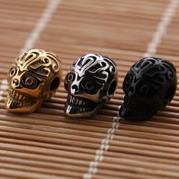 2021 Fashion Style DIY Handmade Charm Gold/Silver/Black Plated Stainless Steel Skull Charms Jewellery Findings