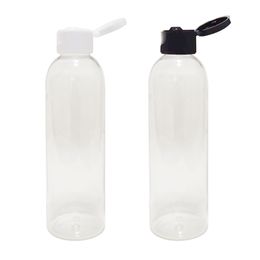 200ml transparent shampoo plastic travel bottles with flip top cap,refillable packaging PET bottles,shower gel