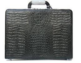 Crocodile leather briefcases business laptop bag for men high quality luxury designer men handbag send designer purse Blue White stripes