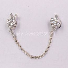 Andy Jewel Authentic 925 Sterling Silver Beads Safety Chain Charms Fits European Pandora Style Jewellery Bracelets & Necklace 1