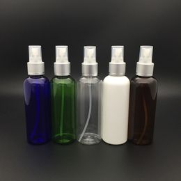 50pcs/lot 100ml round plastic spray bottle Aluminum nozzle, empty fine mist pump container bottles