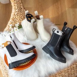 C hildren Winter PU Chelsea Boots Kids Girls Martin Casual Autumn Leather School Boy Shoes Fashion In Snow 211227