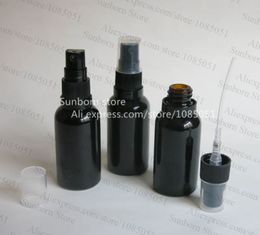 500pcs/lot 30 ml black perfume bottle small glass with tamper eveident cap 30ml 1oz