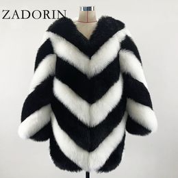 ZADORIN Fashion Women Luxury Faux Fox Fur Coat Women Plus Size Winter Coat Thick Warm Fake Fur Jacket Coats chaqueta mujer T200915