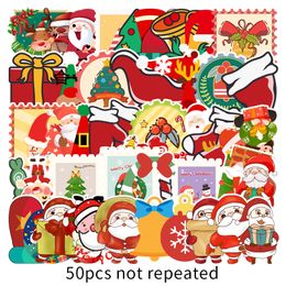50pcs/lot Not Repeating Christmas Stickers Scooter Luggage Decoration Waterproof Stickers Christmas Decorations Stickers Xmas Gifts XD24355