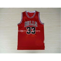 Stitched custom no. 33 pippen red mesh jersey women youth mens basketball jerseys XS-6XL NCAA